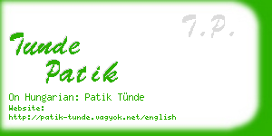 tunde patik business card